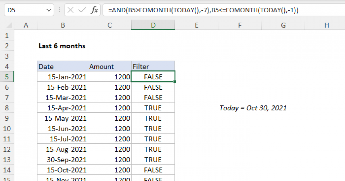 Last N Months Excel Formula Exceljet